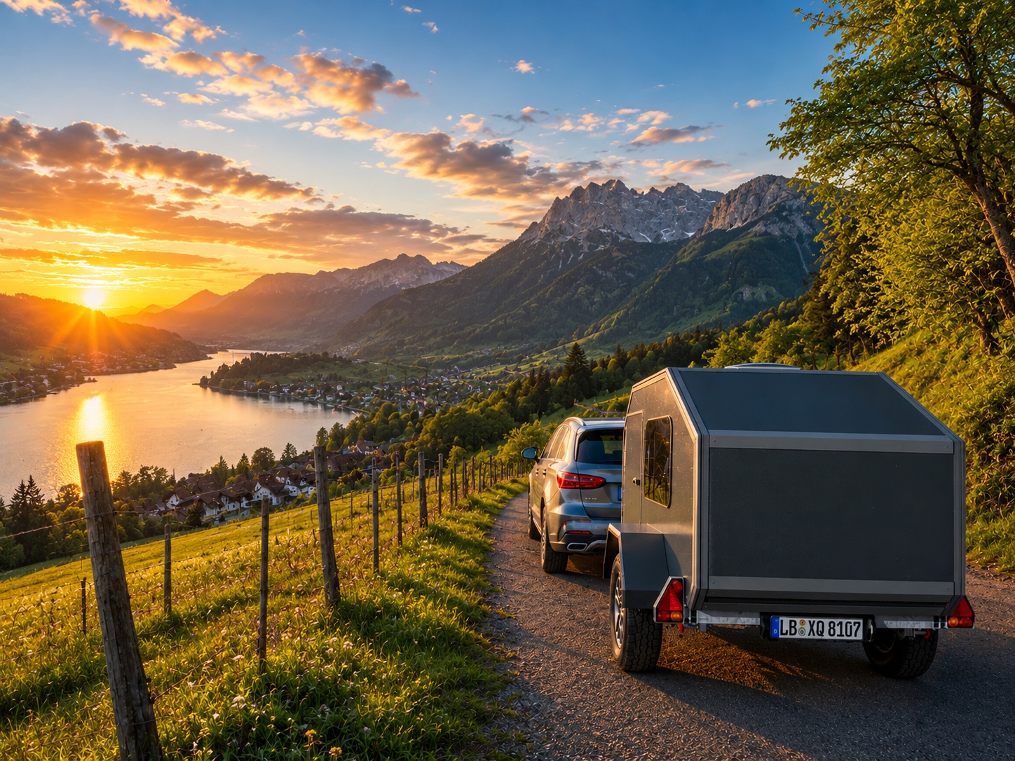 Kampu camper at sunset